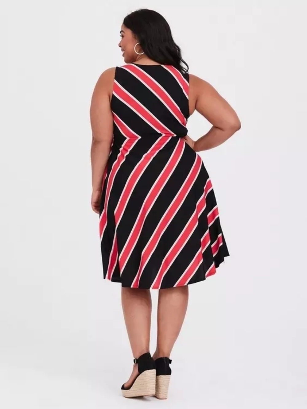 Torrid Wrap Dress Size 1 Red Black Stripe image 3